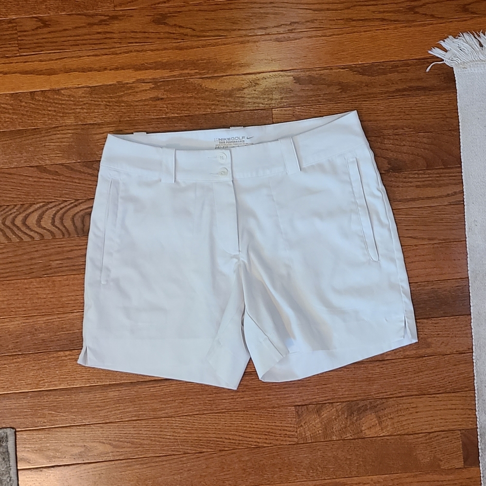 White nike golf shorts